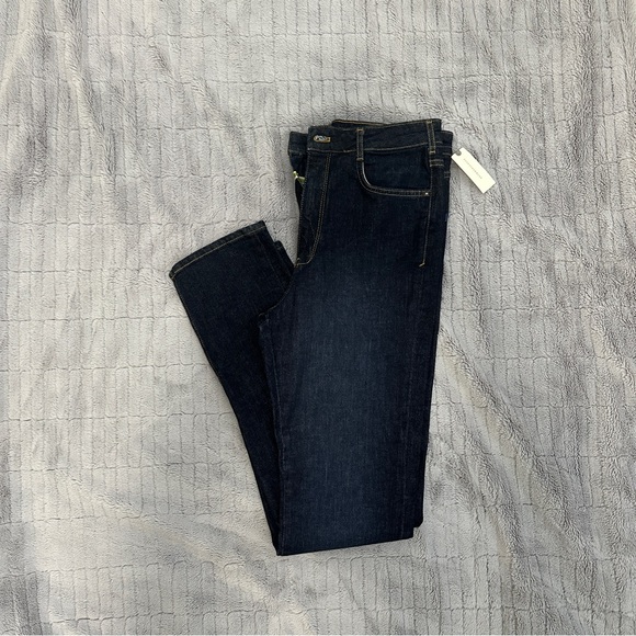 NEW Pilcro for Anthropologie Dark Straight Leg High Waist Split Hem Jeans 31 - Picture 2 of 8